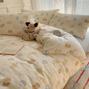 GobekUsa Cartoon Printed Cotton Bedding Set - Soft, Skin-Friendly Duvet Cover