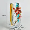 GobekUsa Blue Gradient Glass Vase Desk Decoration Floral Relief Room Decor