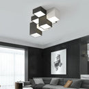 GobekUsa Geometric Chandelier: Minimalist Modern Luxe Black White Bedroom Lamp
