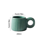 GobekUsa Handmade Nordic Ceramic Mug with Ring Handle - Retro Style