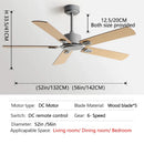 GobekUsa 56-Inch Black Industrial Style Ceiling Fan with Remote Control for Indoor Use