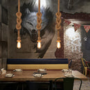 GobekUsa Hemp Rope Pendant Light Holder, Industrial Loft Personality Edison Lamp