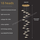 GobekUsa Gold Acrylic Chandeliers LED Pendant Lamp Modern Staircase Living Room Lighting