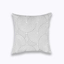 GobekUsa Geometric Embroidered Cushion Cover Light Grey Cotton 45x45cm