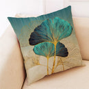 GobekUsa Ginkgo Leaves Linen Cushion Cover for Modern Home Decor & Living Room