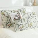GobekUsa Japanese Cotton Single Bedspread with Pillow Towel - Floral Birds Design