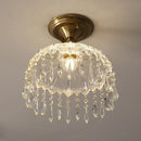 GobekUsa Glass Grid LED Ceiling Lamp: Luxury Crystal Nordic Copper Ceiling Lights