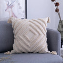 GobekUsa Geometric Embroidery Cushion Cover with Tassel, Home Decor Pillowcase, Various Sizes