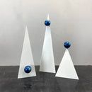 GobekUsa Geometric Triangle Blue Ball Ornament: Abstract Decorative Figurine