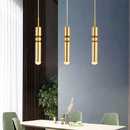 GobekUsa Black Gold LED Tube Glass Chandelier for Home & Shop Decoration