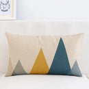 GobekUsa Geometric Elk Design Linen Lumbar Pillow Cover 30X50cm Modern Nordic Home Decor