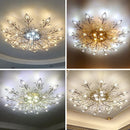 GobekUsa Crystal Leaf LED Ceiling Chandelier: Industrial Retro Home Decor Lighting