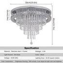 GobekUsa Crystal LED Ceiling Chandelier: Remote Dimming Round Lamp for Luxury Home Decor