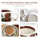 GobekUsa Hand-Drawn Ceramic Espresso Cup with Saucer, 8oz Cappuccino Cups