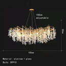 GobekUsa Gold Aluminium Crystal Chandelier for Elegant Dining Room Lighting