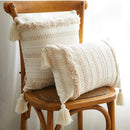 GobekUsa Geometric Embroidery Cushion Cover with Tassel, Home Decor Pillowcase, Various Sizes