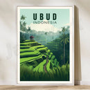 GobekUsa Bali Surfing Poster - Uluwatu, Canggu, Pererenan Estuary, Borobudur, Komodo, Rice Field Illustration