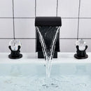 GobekUsa Crystal Waterfall Basin Faucet with Wide Spout for Bath Sink - Hot and Cold