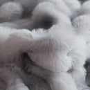 GobekUsa Gradient Blue & Grey Faux Rabbit Fur Bedding Set: Velvet Fleece Duvet, Sheets, Pillowcases