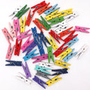 GobekUsa 50-Piece Mini Wooden Clips for Photos Crafts, 25mm Small Clothespin Decoration