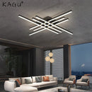 GobekUsa Gold Black Aluminum LED Chandeliers for Bedroom Dining Living Room Lighting