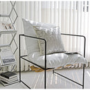 GobekUsa Conical Geometric Embroidery Cut Velvet Pillow Cover Silver Luxe Square Cushion