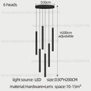 GobekUsa Cylindrical LED Staircase Chandelier Suspension Light - Modern Villa Water Pipe Fixture