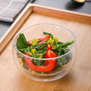 GobekUsa Double Wall Glass Salad Bowl Insulated Container - Heat Resistant Kitchen Tableware
