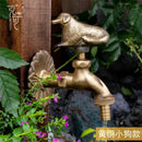 GobekUsa Antique Brass Wall Mount Garden Faucet for Kindergarden, Animal Design
