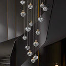 GobekUsa Crystal Chandelier Stair Pendant Lamp Living Room Pendant Lights Interior Lighting