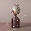 GobekUsa Bowknot Girl Resin Figurine | Home Room Decor & Wedding Gift