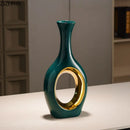 GobekUsa Gold Ceramic Vase with Artificial Flowers for Elegant Room Decor