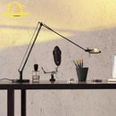 GobekUsa Industrial Black/Chrome LED Rocker Arm Desk Light with Adjustable Arm