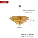GobekUsa Amber Glass Ceiling Chandelier for Elegant Living Room Decor.