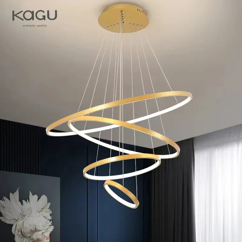 GobekUsa LED Ceiling Chandelier Round Pendant Light for Modern Home Interior Lighting, photo 6 of 9