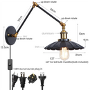 GobekUsa Gold Industrial LED Wall Lamp with Pull Chain Switch for Home Decor