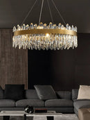 GobekUsa Crystal Chandelier LED Dining Room Light Gold Lustres
