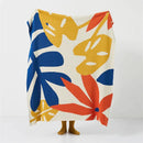 GobekUsa Leaf Jacquard Knitted Blanket - Soft Cotton Fluffy Blanket for Living Room, Sofa, Bed