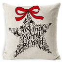 GobekUsa Elk Print Linen Pillowcase: Festive Christmas Cushion Cover for Sofa - 2023 New Year Decor