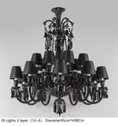 GobekUsa Black Crystal Chandelier: Luxury Lighting for Villa Hotel, Living Room, Dining Room