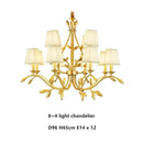 GobekUsa Gold Copper Chandelier with Fabric Shades & LED Lighting