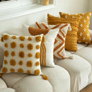 GobekUsa Geometric Tufted Embroidered Cotton Canvas Cushion Cover 45*45cm