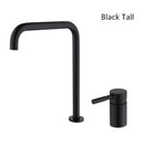 GobekUsa Black Basin Faucet: Brushed Gold Two-Hole Bathroom Sink Tap with Rotating Spout