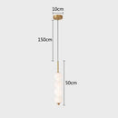 GobekUsa LED White Pearl Glass Pendant Lights for Kitchen Bar Decor - Bubble Hanging Lamp