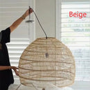 GobekUsa Elegant Rattan Wave Pendant Light for Modern Rustic Home Decor