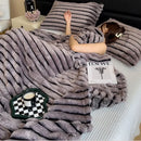 GobekUsa Dark Faux Rabbit Plush Blanket: Super Soft Comforter for Office Napping and Bed