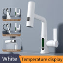 GobekUsa Digital Display Basin Faucet with Stream Sprayer, Hot Cold Water Mixer