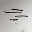GobekUsa Black LED Chandelier Pendant Light for Foyer Stairs Bar, Minimalist Indoor Hanging Lamp