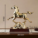 GobekUsa Golden Horse Mascot Resin Statue Artwork for Aesthetic Room Decor