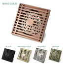 GobekUsa Brass Square Floor Drain 10x10cm for Bathroom Shower with Insect-Proof Deodorant
